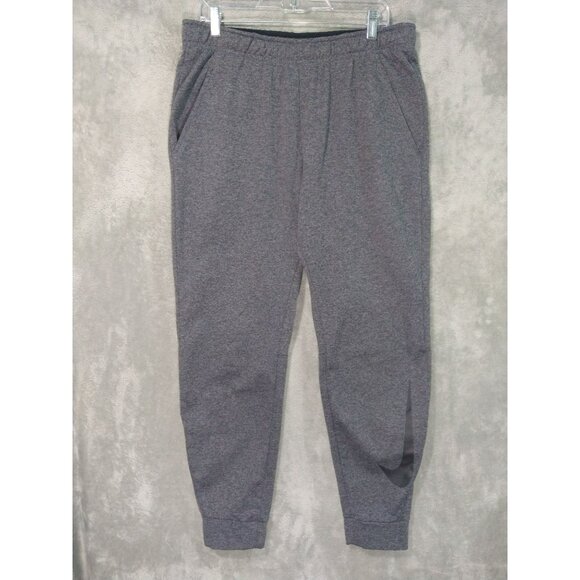Nike Sweatpants Mens Large Gray Dri Fit Tapered Leg Gym Logo Jogger Pull On - Picture 1 of 10
